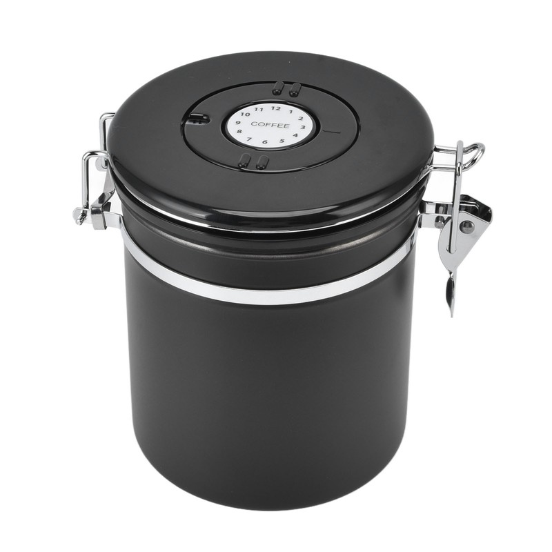 Airtight Coffee Canister Storage Jar Date Tracker CO2 Release Valve
