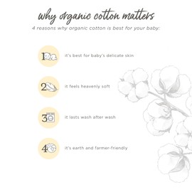 Burt's Bees Baby Essential Organic Cotton Fitted Crib Sheet, Breathable for Boy Girl Standard Crib & Toddler Mattresses