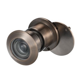 uxcell Brass Door Viewer Peephole 220-degree with Rotating Cover for 1-3/5 to 2-1/6 Inch Doors, Antique Brass Finish