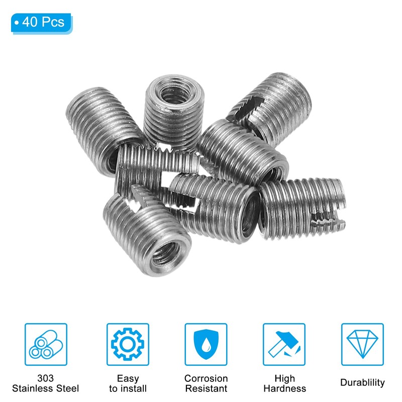 PATIKIL Self-Tapping Threaded Inserts, 40 Pcs M2.5 x M4.5 x