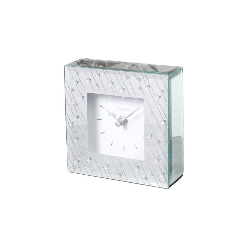 Hestia Glass Mantel Clock.,