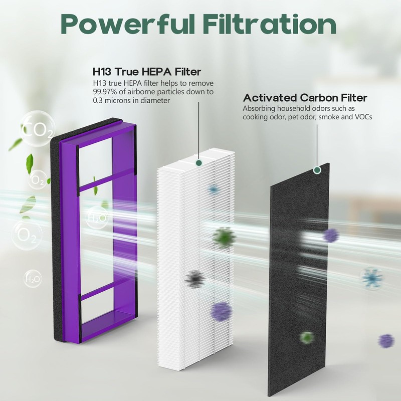 GoKBNY 4-Pack AER1 Replacement Filter Compatible with Holmes AER1 Purifiers,