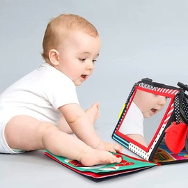 ESPEJO CON LIBRO BLANDO DE TELA PARA JUGUETE DE BEBE, DESARROLLO, JUGUETES BEBÉS Y RECIÉN NACIDOS, ACTIVIDAD MONTESSORI