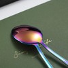 Rainbow Menu Spoons, Kyraton 6 Pieces 8 Inch Stainless Steel