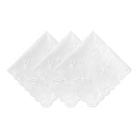 HOULIFE Embroidered Handkerchiefs for Women Cotton Vintage Flower Handkerchief Floral Embroidery Ladies Handkerchiefs for Wedding Party, Colour: 1-3 pieces, m