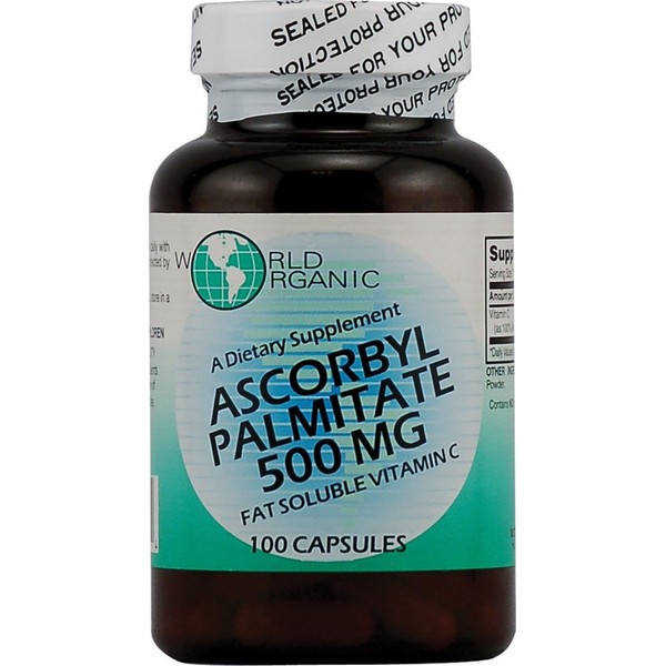 World Organic Ascorbyl Palmitate - 500 mg - 100 Capsules