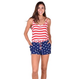 De la Mujer la bandera americana Romper, Azul, Pequeño