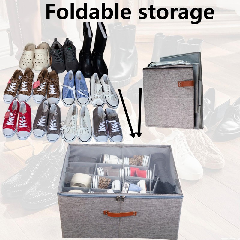 BJ-MON 2-Pack,Shoe Organizer for Closet, Foldable shoe storage,Adjustable Shoe Storage