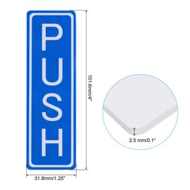 PATIKIL Vertical Push Pull Door Sign, 4"x1.25" Waterproof Push Pull Door Entrance Signs for Home Office Restroom Business Meeting Door, Blue