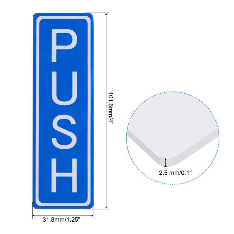 PATIKIL Vertical Push Pull Door Sign, 4"x1.25" Waterproof Push Pull