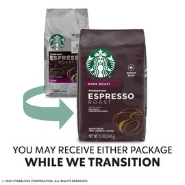 Starbucks Dark Roast Whole Bean Coffee — Espresso Roast — 100% Arabica — 6 bags (12 oz. each)