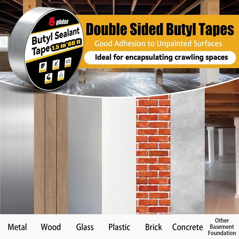 Bghdas - 1 Pack Butyl Sealant Tape 1 1/2" X