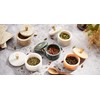 Queenza Marble Salt Cellar with Lid and Brass Knob (Brown)