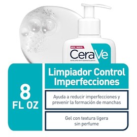 CeraVe Limpiador Control Imperfecciones 16oz para piel con tendencia al acné,con Ácido Salicílico, Niacinamida y Arcilla Purificante.