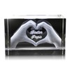 VIP-LASER 3D Glass Crystal with Engraving I Heart in Two