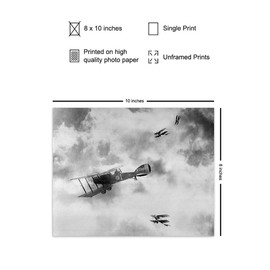 WW1 Airplane - Aviation Gifts - US Air Force - Veteran Gifts - World War 1 Planes - Vintage Pictures - Historic Photos - Patriotic Wall Art Decor - Room Decorations for Living Room, Office, Man Cave