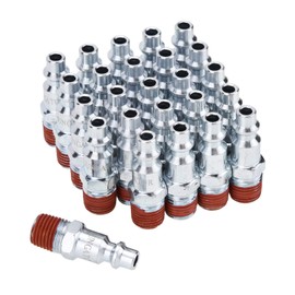 SUNGATOR 25-Pack 1/4 Inch Air Hose Fittings, 1/4'' Male NPT Industrial Plugs Kit, 1/4 Inch Quick Connect Air Line Hose Fittings, 1/4'' Industrial Hose Repair Plugs Kit for Comressor, Auto Shop