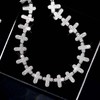 Xikui Rhinestone Cross-style Cuban Chain, Silver-plated Gold-plated Bling Necklace, 13MM