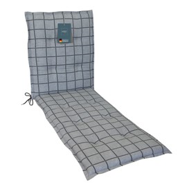 LILENO HOME Garden Chair Cushions in Yacht Checked Light Grey [Set of 1 - Lounger] - Comfortable Loungers as Seat Cushions for Garden Furniture - Chair Cushion for Garden Chairs and Folding Chairs