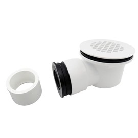 Low Profile Shower Drain Kit for 2” Side Outlet Shower Drain，with 1.5“ Adapter Match 1 1/2 Low Profile Drain，PVC Side Discharge Drain with Perforated Strainer