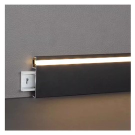DGLILUAN Wall Mount 3.3ft/1m LED Aluminum Skirting Baseboards, LED Strip Light Channel Profile 80mm x 9mm Skirting Board Baseboard Light for Bedroom Kitchen Living Room Indoor Mood Lighting (5)