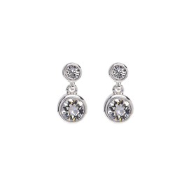 Karen Millen Crystal Dot Drop Earrings For Women (Silver/Clear Crystal)