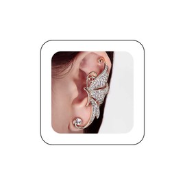 Xduargs Boho Crystal Elf Ear Cuff Earrings Vintage Elf Ear Cuff Cartilage Earrings Gold CZ Elf Wrap Hoop Earrings Elf No Piercing Clip Earrings Jewelry for Women and Girls