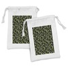 Ambesonne Vegetable Fabric Pouch Set of 2, Olive Tree Farming