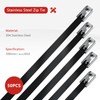 APIELE 11.8 inch Metal Zip Ties Stainless Steel Black Epoxy