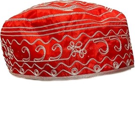 Gorro de Shango Handmade - Ifa, Babalawos Red Hat, Santeria, Gorro de Santo - Light Fabric, Multiple Colors (US, Numeric, 7, Red and White)
