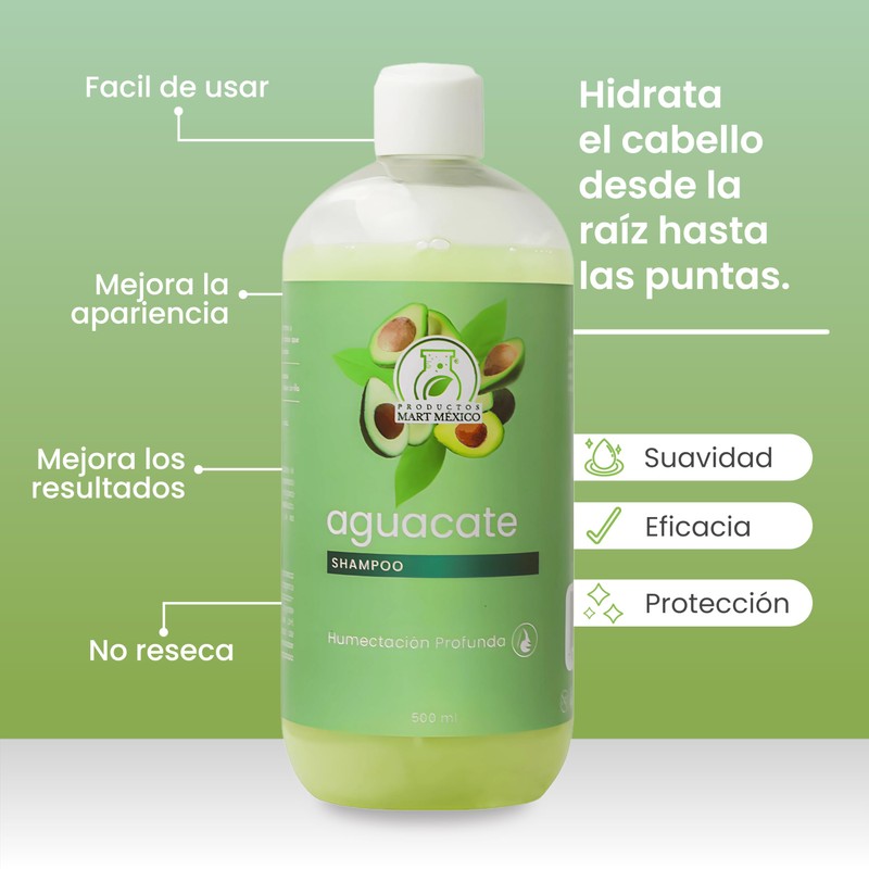 Shampoo De Aguacate Reparador Productos Mart Mexico 500 Ml
