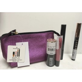 Fifth City PERFECT ESSENTIALS SET PURPLE COSMETIC BAG bLUSH EYESHADOW GLOSS +...