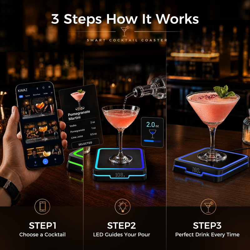 KAVAZ Smart Cocktail Maker – LED Guided Cocktail Mixing Device