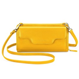 nuoku Crossbody Bags for Women, Wristlet Wallets for Women, Small Clutch Purses for Women, Cell Phone Wallet, Rfid Wallet Yellow Purse