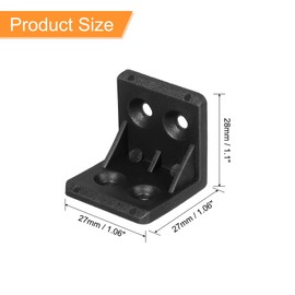 uxcell 10Pcs Plastic Corner Braces, L Shape Corner Bracket, Right Angle Corner Support Brace, Shelf Board Holder for Wood Furniture Cabinet Drawer Bookcase, Black