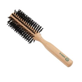 Kent V03 Cepillo de pelo vegano de cerdas de jabalí, cepillo redondo ecológico de 2.36 pulgadas con cerdas libres de crueldad animal para golpes, volu