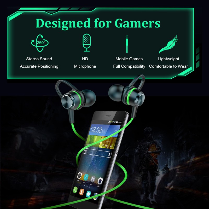 TUNSEZ HiFi Wired Earbuds, PRO Gaming Ear Buds Wired, in-Ear