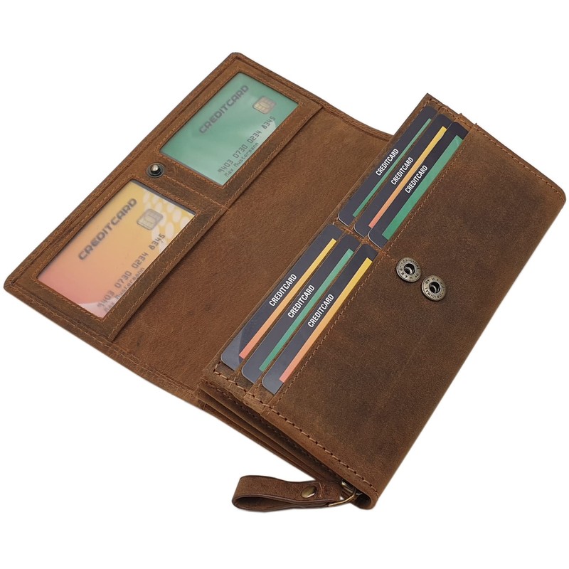 myledershop Large Buffalo Full Leather Women's Wallet / Purse /