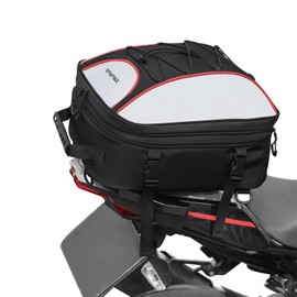 Oumurs 22L-34L Motorcycles Tail Bag,Reflective Backpack 1680D Oxford Motorcycle Bags Back Seat Luggage Bags with Rain Cover,Motorcycle Helmet Bags Backpack Storage for Motorcycles Weekender Travel