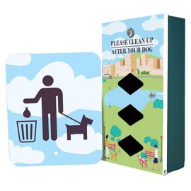 Dispense-Art™ Collection Dog Park Walk - Custom UV Printed Design on Rust-Proof Aluminum Starter Dog Waste Station/roll Bag System - Includes 400 Dog Waste Bags & 10x12 Sign