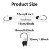 PDETVEO 10PCS 4 Inch Mini Bungee Cords with Hooks, White