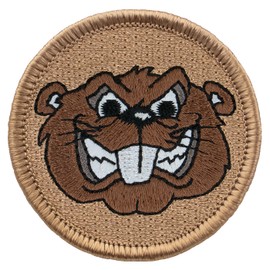 Angry Beaver Patrol Patch - 2" Diameter Round Embroidered Patch (Hook-Fastener)