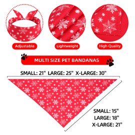 Gofshy Christmas Dog Bandanas Large 2PCS, for Dog, Triangle Reversible Holiday Bandana for Boy Girl, Bibs Accessories for Medium Large Dogs Cats Pets