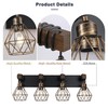 Farmhouse Bathroom Vanity Light Fixtures, 4-Light Black Gold Bathroom Light