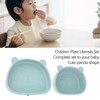 4pcs Children Plate Utensils Set Silicone Suction Bowls Set Toddler