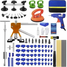 97pcs Dent Puller Kit, Paintless Dent Removal Kit for Dent Removal, Car Dent Puller with Golden Lifter, Bridge Puller, Slide Hammer T-Bar, Dent Remover Tool for Car Refrigerator Door Ding Repair
