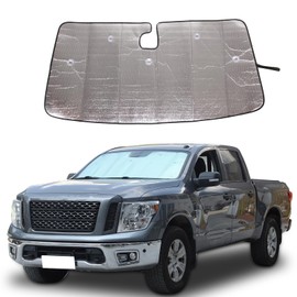 Windshield Sunshade Fit for Nissan Titan 2016-2019, Folding Car Sun Shade for Front Window, Auto Sun Protection Visors Blocks UV Rays and Keeps Vehicle Cool(1PCS, 2016-2019)