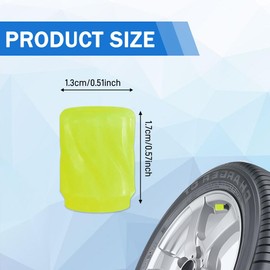 12PCS Luminous Auto Tire Valve Stem Caps, Fluorescent Glow in The Dark Air Caps Cover, Illuminated Corrosion Resistant Tire Pressure Caps, Universal Car Exterior Accessories for SUV, Truck (Yellow)