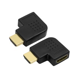 2Pack HDMI Angle Adapter YACSEJAO 4K HD 90 and 270 Degree Right Angle HDMI Male to Female L Shape Extender for HDMI Male Cable Angle Conversion