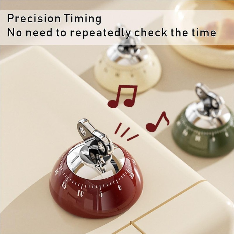 Retro Kitchen Timer, Wind Up Magnetic Kitchen Timer 60 Min,